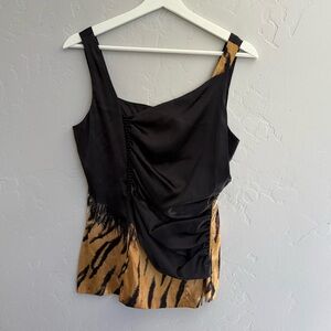Auth VTG Y2K ROBERTO CAVALLI Silk Leopard Print Top
